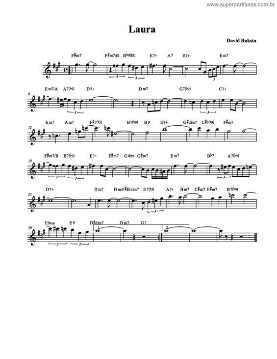 Partitura da música Laura v.4