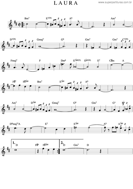 Partitura da música Laura v.5