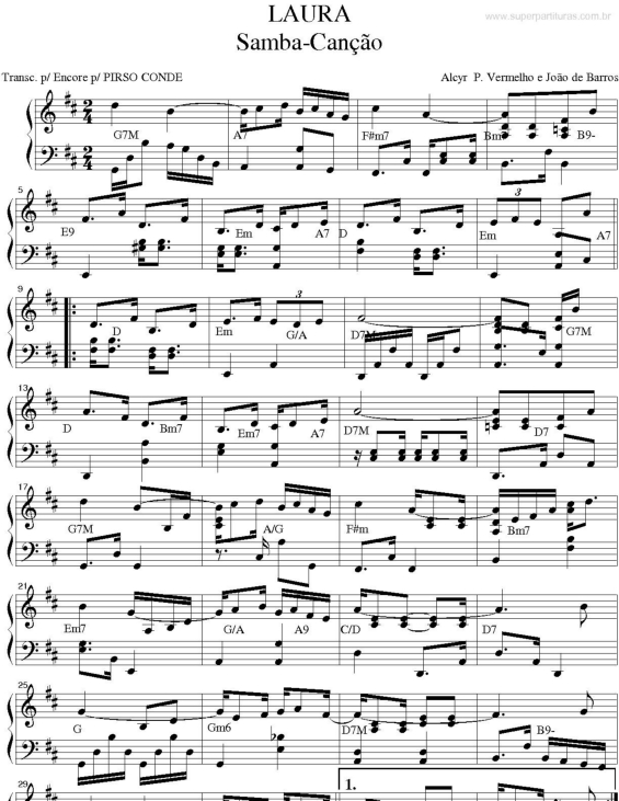 Partitura da música Laura