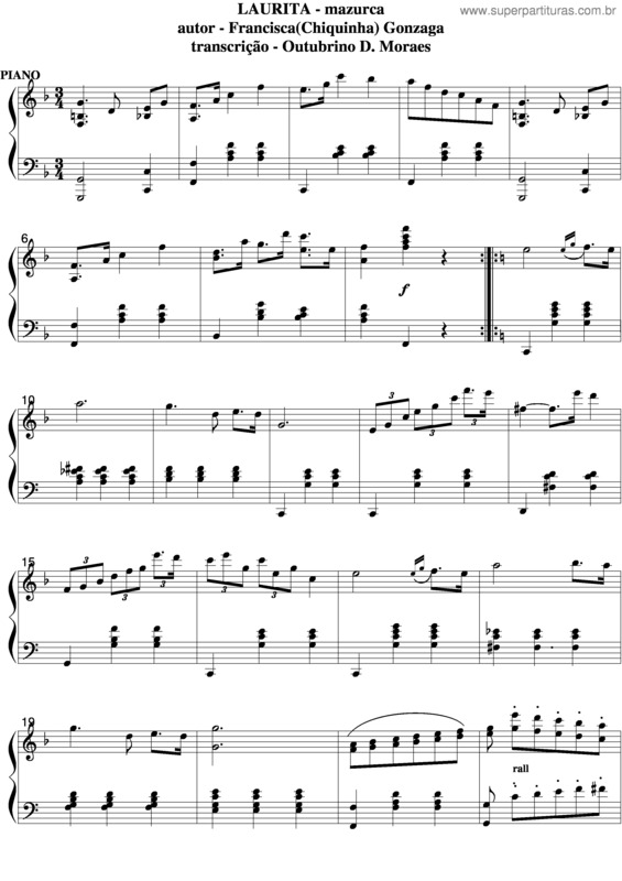 Partitura da música Laurita