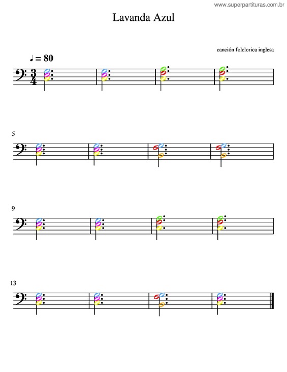 Partitura da música Lavanda Azul Mano Izquierda Big