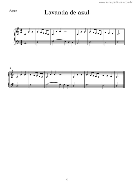 Partitura da música Lavanda De Azul .Mxl