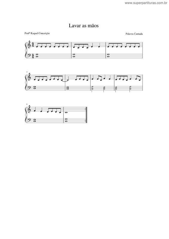 Partitura da música Lavar As Mãos