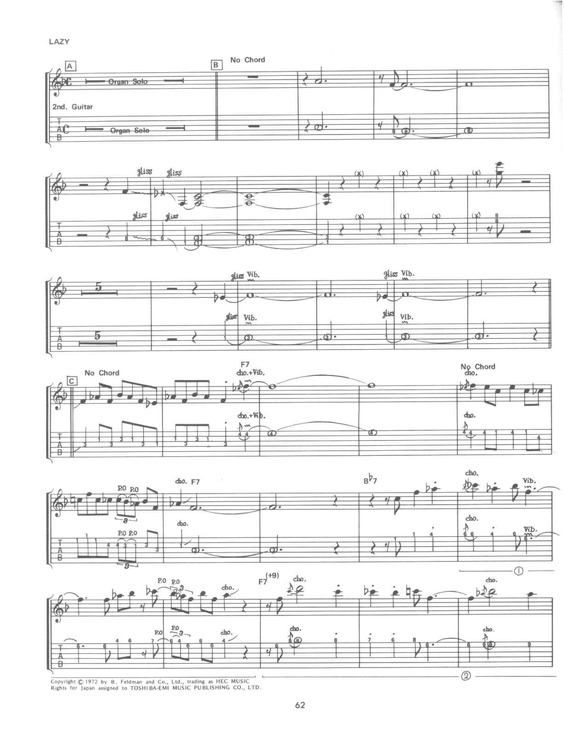 Partitura da música Lazy v.2