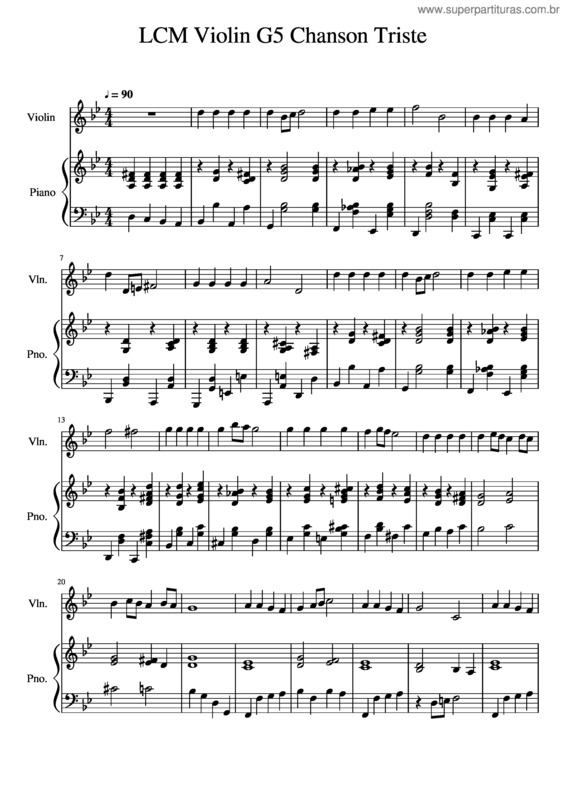 Partitura da música Lcm Violin G5 Chanson Triste