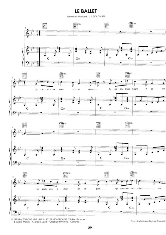 Partitura da música Le Ballet