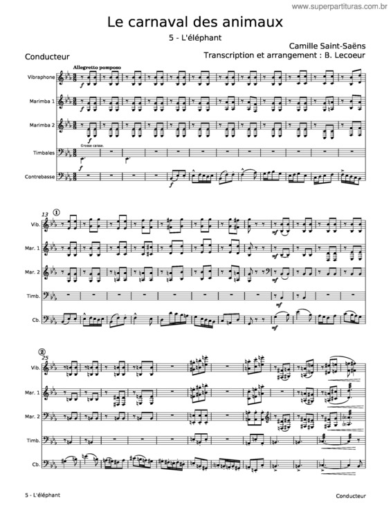 Partitura da música Le Carnaval Des Animaux v.13