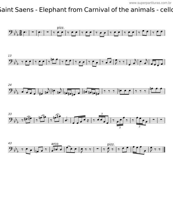 Partitura da música Le Carnaval Des Animaux v.16