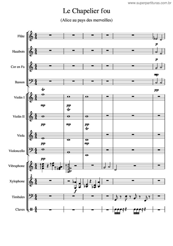 Partitura da música Le Chapelier Fou