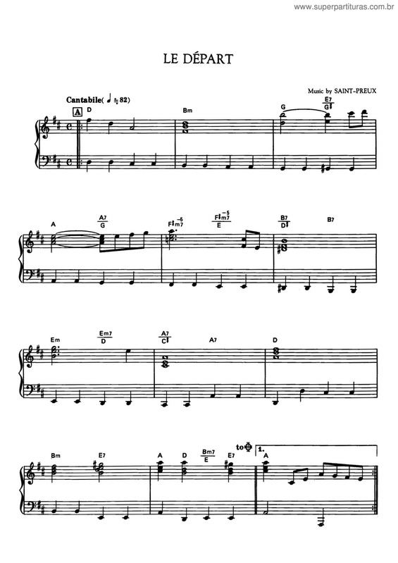 Partitura da música Le Depart