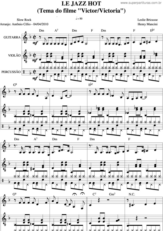 Partitura da música Le Jazz Hot