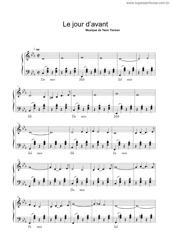 Partitura da música Le Jour D`Avant v.2