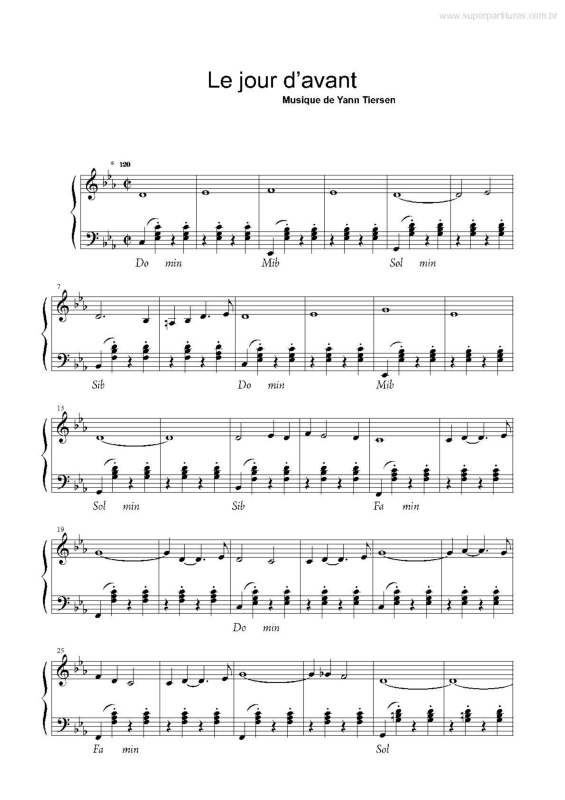 Partitura da música Le Jour D`Avant