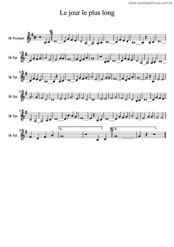 Partitura da música Le Jour Le Plus Long