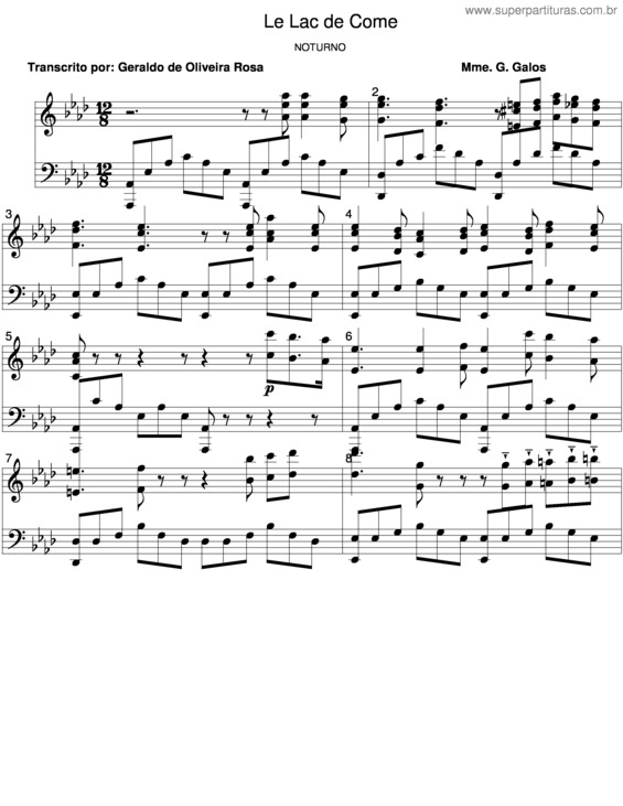 Partitura da música Le Lac De Come