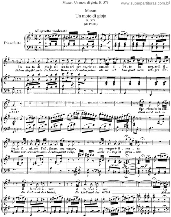Partitura da música Le nozze di Figaro v.2