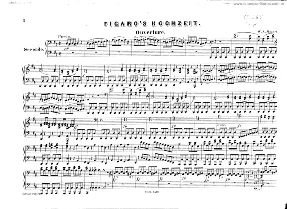 Partitura da música Le nozze di Figaro v.6