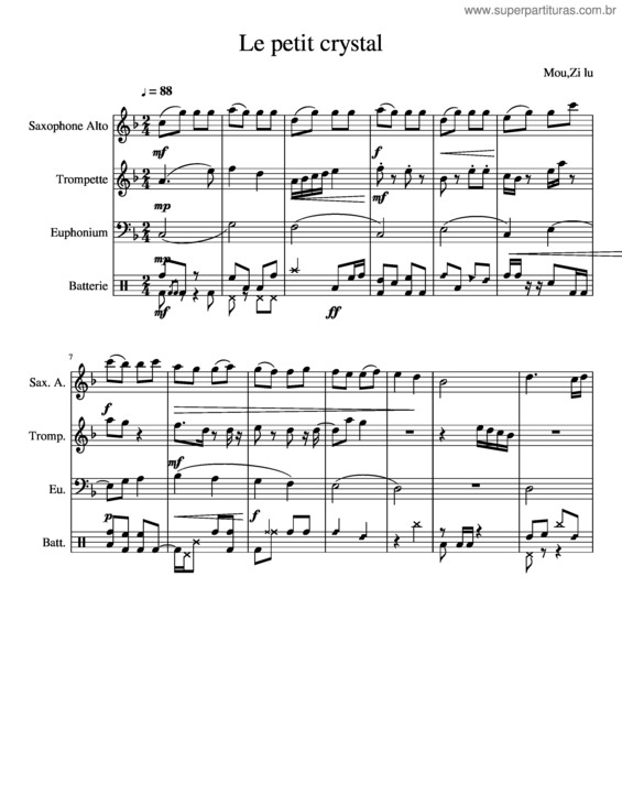 Partitura da música Le Petit Crystal