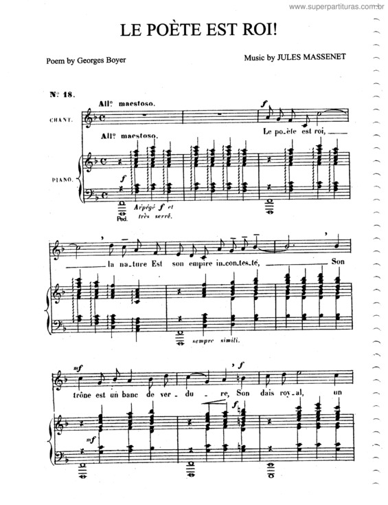 Partitura da música Le poète est roi!