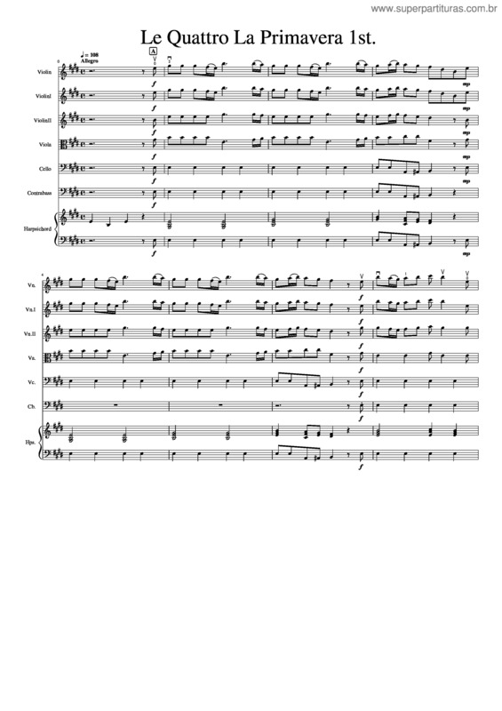 Partitura da música Le Quattro La Primavera 1St. Accompaniment
