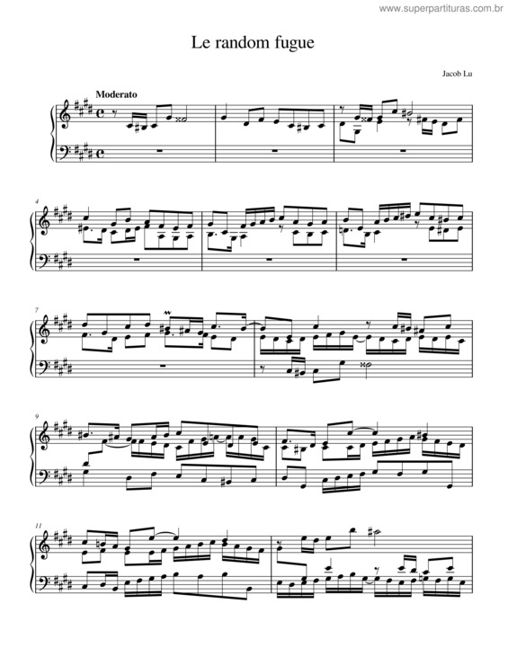 Partitura da música Le Random Fugue – Jacob Lu