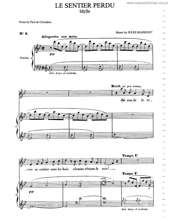 Partitura da música Le Sentier Perdu