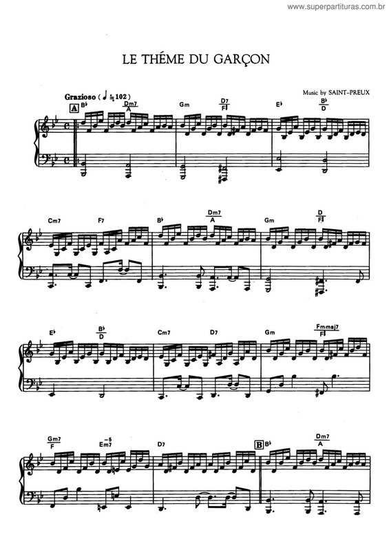 Partitura da música Le Theme Du Garçon