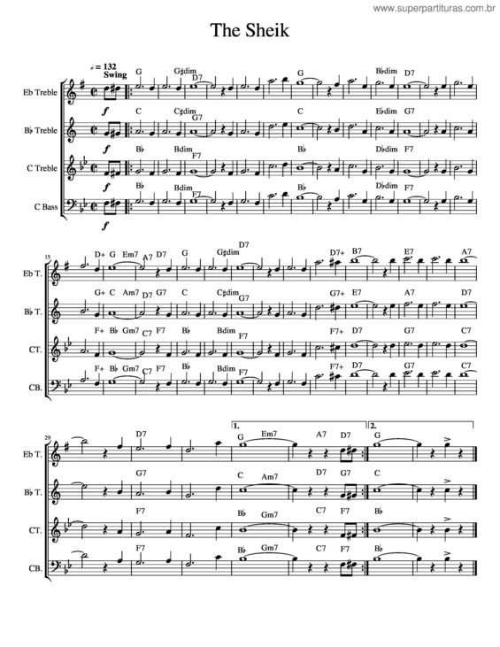 Partitura da música Leadsheet The Sheik