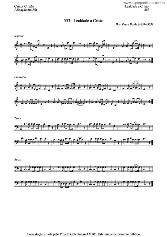 Partitura da música Lealdade A Cristo v.2