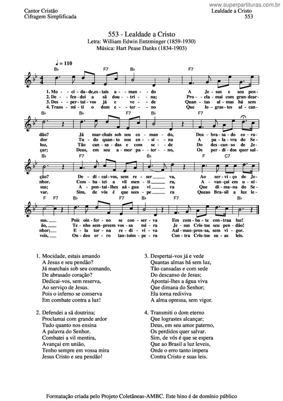 Partitura da música Lealdade A Cristo