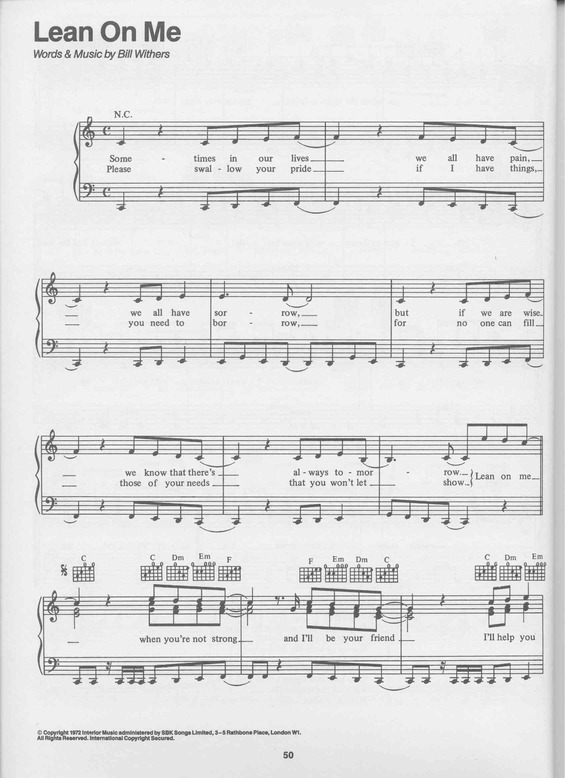 Partitura da música Lean On Me v.6