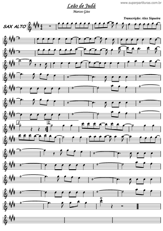 Partitura da música Leao De Judá