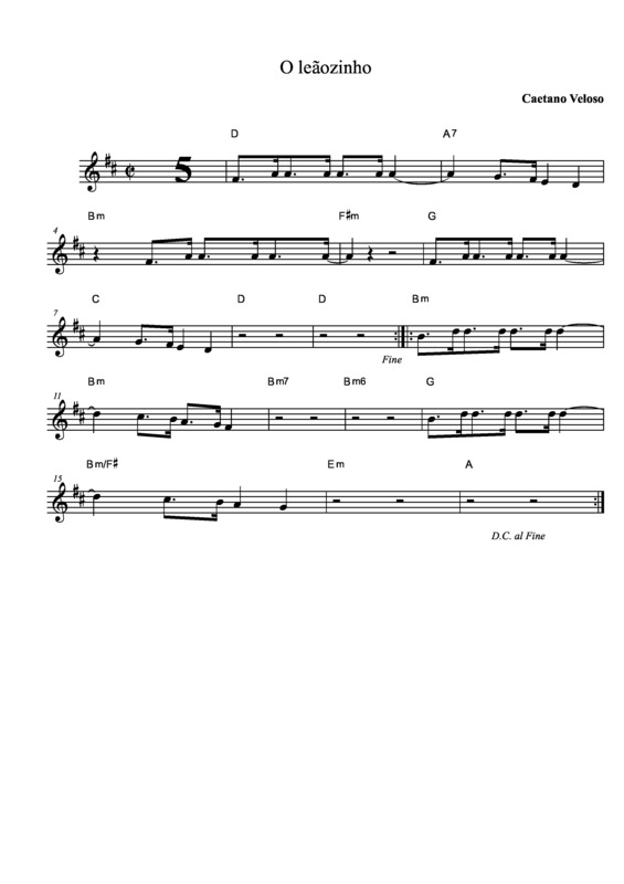 Partitura da música Leãozinho v.4