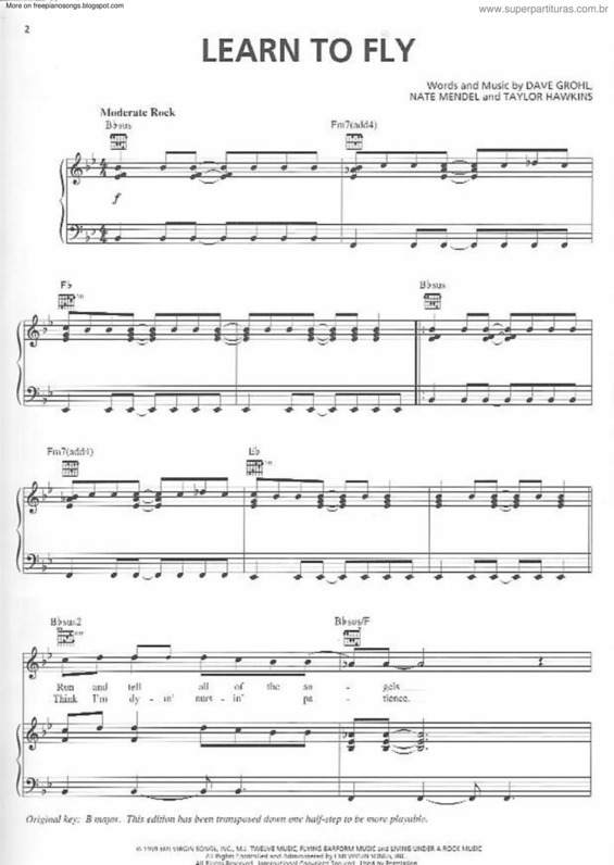 Partitura da música Learn To Fly