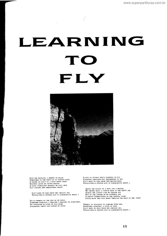 Partitura da música Learning to flya