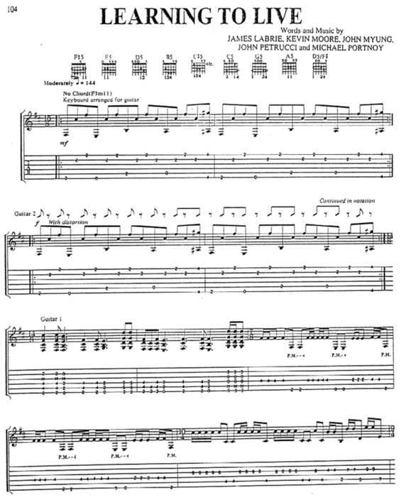 Partitura da música Learning To Live