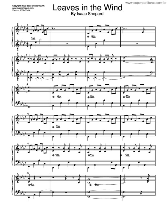 Partitura da música Leaves In The Wind