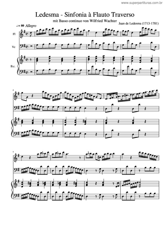 Partitura da música Ledesma – Sinfonia À Flauto Traverso