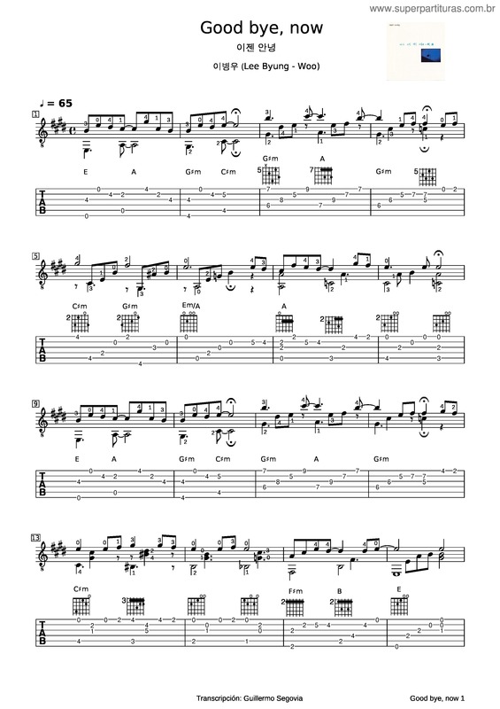 Partitura da música Lee Byung Woo