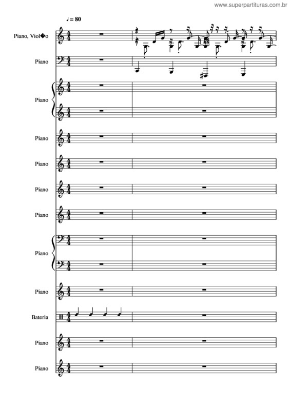 Partitura da música Legião Urbana – Faroeste Caboclo