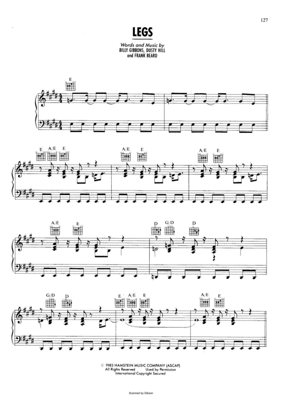 Partitura da música Legs v.2