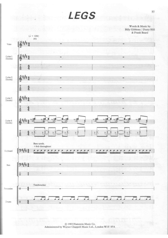 Partitura da música Legs v.3