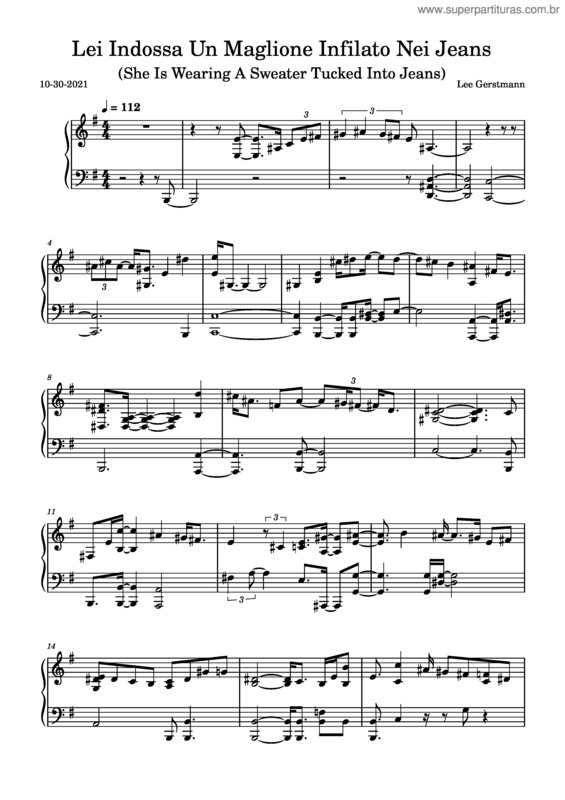 Partitura da música Lei Indossa Un Maglione Infilato Nei Jeans