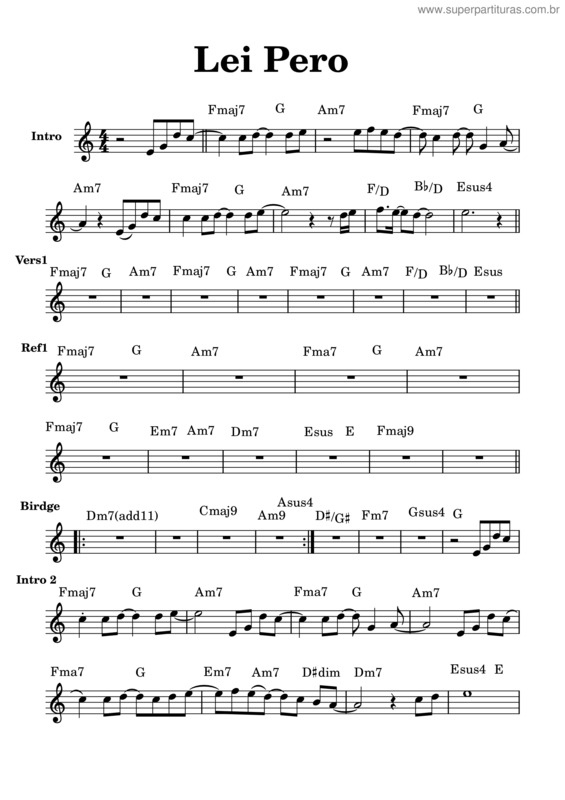 Partitura da música Lei Pero – Eros Ramazzotti_Am