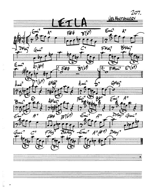 Partitura da música Leila v.2