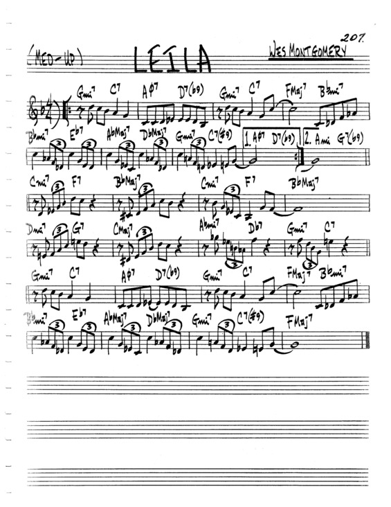 Partitura da música Leila v.4