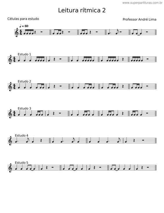 Partitura da música Leitura Rítmica 2
