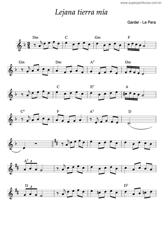 Partitura da música Lejana Tierra Mía v.3