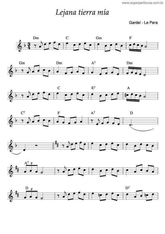 Partitura da música Lejana Tierra Mía v.3