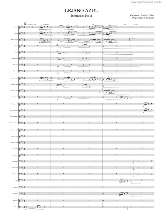 Partitura da música Lejano Azul v.2